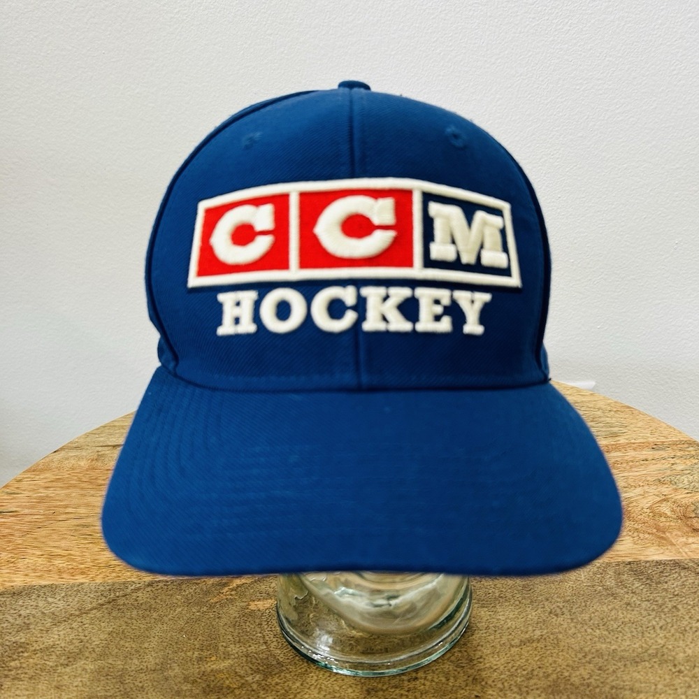Vintage Y2K CCM Hockey New York Rangers Hat Adjustable Snap Back Blue